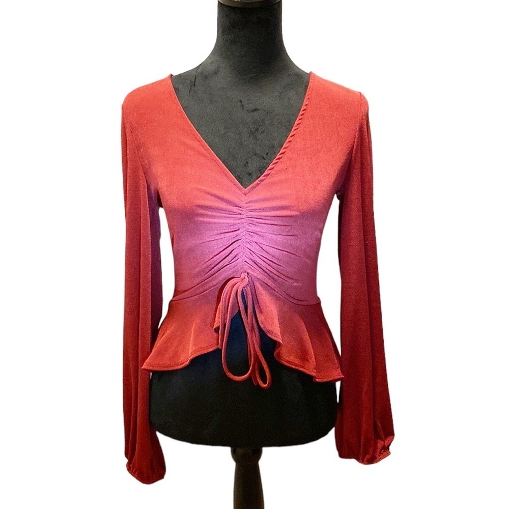 January 7 Ruched Long Sleeve Top - Size Large